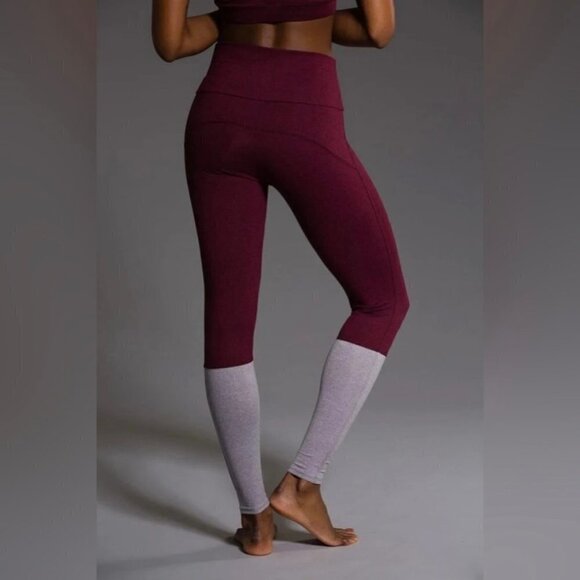 Onzie 2pc. Set High Neck Sports bra and Street leggings burgundy Gray Size S/M - Picture 3 of 12